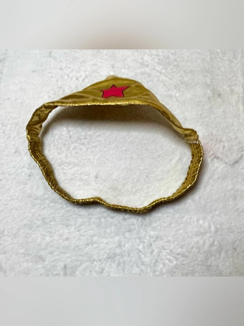 Wonder Woman Costume Gold Metallic Headband with Red Star